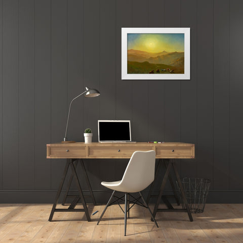 Looking from the Shade on Clay Hill San Francisco White Modern Wood Framed Art Print by Bierstadt, Albert