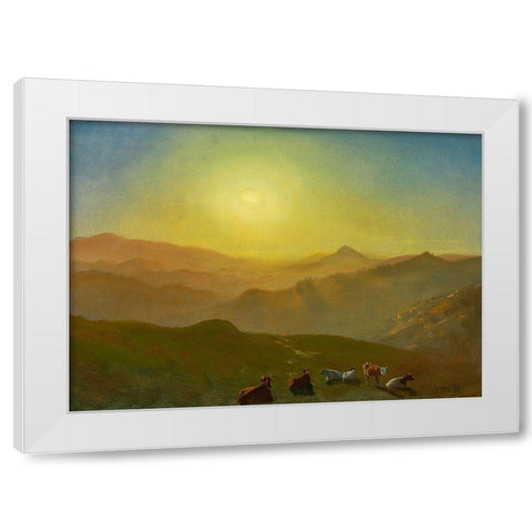 Looking from the Shade on Clay Hill San Francisco White Modern Wood Framed Art Print by Bierstadt, Albert