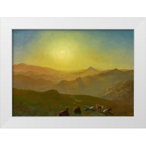 Looking from the Shade on Clay Hill San Francisco White Modern Wood Framed Art Print by Bierstadt, Albert