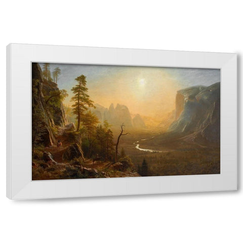 Yosemite Valley Glacier Point Trail White Modern Wood Framed Art Print by Bierstadt, Albert