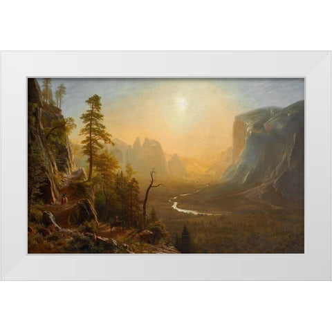 Yosemite Valley Glacier Point Trail White Modern Wood Framed Art Print by Bierstadt, Albert