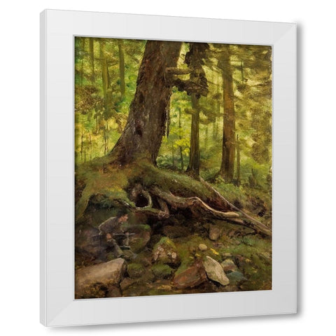 Hunter in the White Mountains Near Glen House White Modern Wood Framed Art Print by Bierstadt, Albert