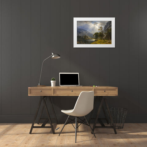 Mount Starr King, Yosemite White Modern Wood Framed Art Print by Bierstadt, Albert