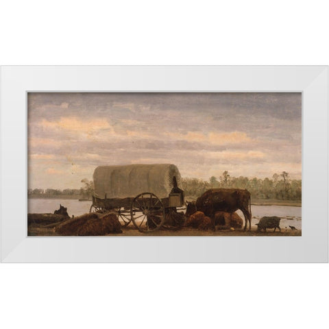 Nooning on the Platte White Modern Wood Framed Art Print by Bierstadt, Albert