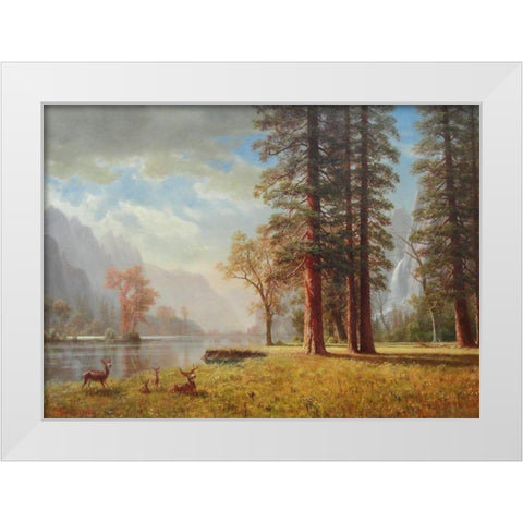 The Hetch Hetchy Valley, California White Modern Wood Framed Art Print by Bierstadt, Albert