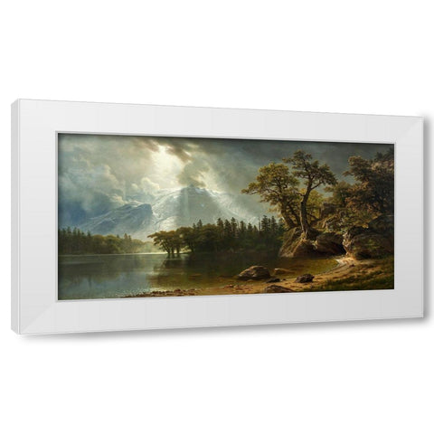 Passing Storm over the Sierra Nevadas White Modern Wood Framed Art Print by Bierstadt, Albert