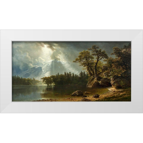Passing Storm over the Sierra Nevadas White Modern Wood Framed Art Print by Bierstadt, Albert