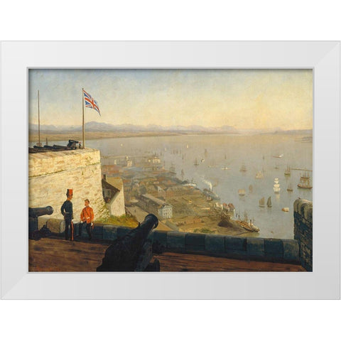 St. Lawrence River, from the Citadel, Quebec White Modern Wood Framed Art Print by Bierstadt, Albert
