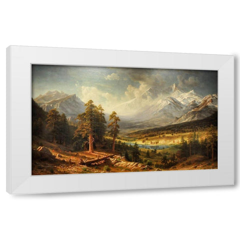 Estes Park White Modern Wood Framed Art Print by Bierstadt, Albert