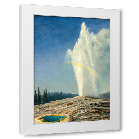 Old Faithful White Modern Wood Framed Art Print by Bierstadt, Albert