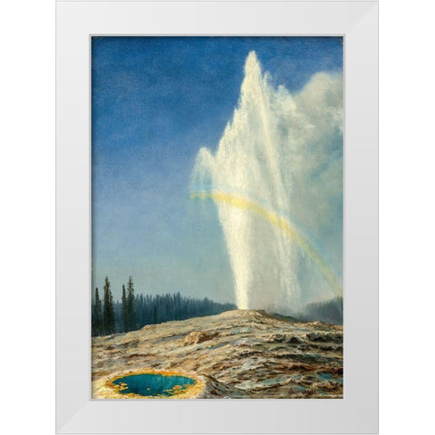 Old Faithful White Modern Wood Framed Art Print by Bierstadt, Albert