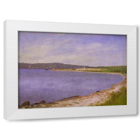 San Francisco Bay White Modern Wood Framed Art Print by Bierstadt, Albert