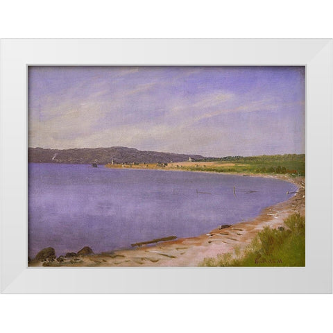 San Francisco Bay White Modern Wood Framed Art Print by Bierstadt, Albert