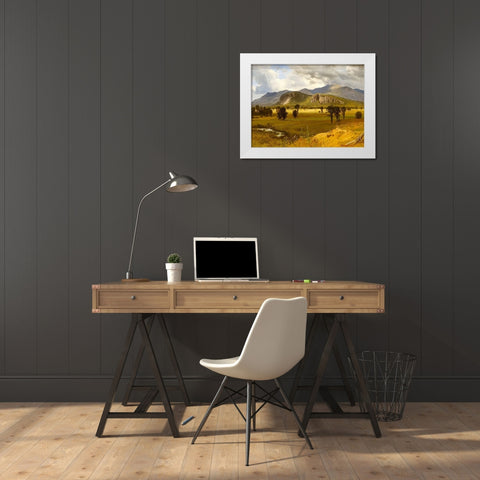 Moat Mountain, Intervale, New Hampshire White Modern Wood Framed Art Print by Bierstadt, Albert