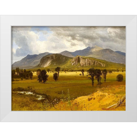 Moat Mountain, Intervale, New Hampshire White Modern Wood Framed Art Print by Bierstadt, Albert