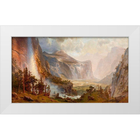 The Domes of the Yosemite White Modern Wood Framed Art Print by Bierstadt, Albert