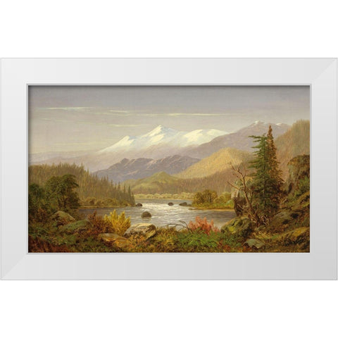 Mt. Shasta and the Sacramento River White Modern Wood Framed Art Print by Butman, Frederick A