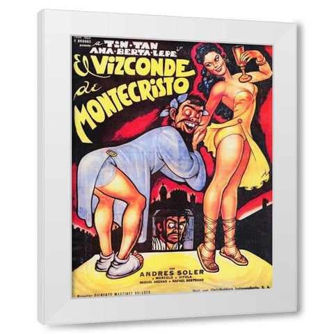 Mexican Movie Poster El Vizconde de Montecristo White Modern Wood Framed Art Print by Garcia Cabral, Ernesto