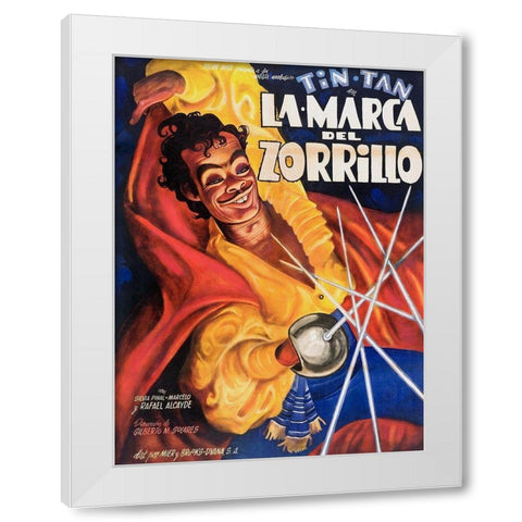 Mexican Movie Poster La Marca del Zorrillo White Modern Wood Framed Art Print by Garcia Cabral, Ernesto