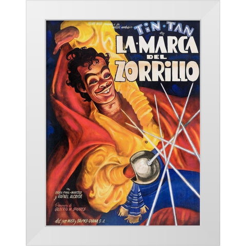 Mexican Movie Poster La Marca del Zorrillo White Modern Wood Framed Art Print by Garcia Cabral, Ernesto