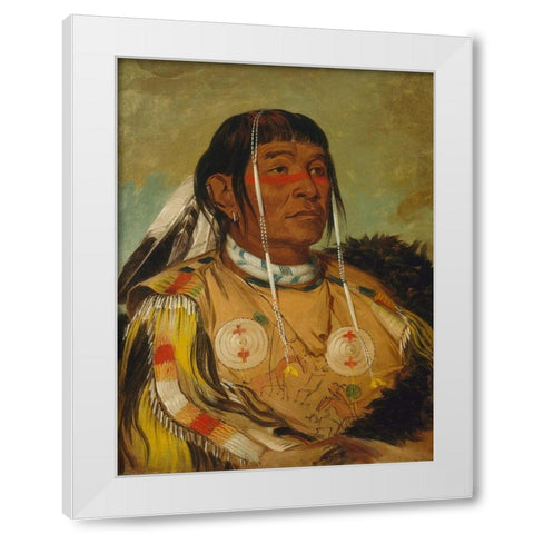 Sha co pay, The Six, Chief of the Plains Ojibwa White Modern Wood Framed Art Print by Catlin, George