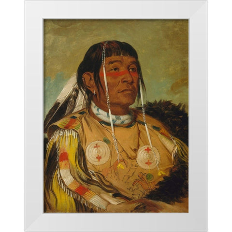 Sha co pay, The Six, Chief of the Plains Ojibwa White Modern Wood Framed Art Print by Catlin, George