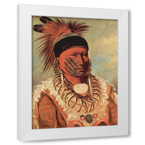 The White Cloud, Head Chief of the Iowas White Modern Wood Framed Art Print by Catlin, George