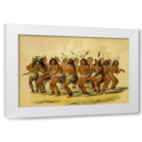 The Bear Dance White Modern Wood Framed Art Print by Catlin, George