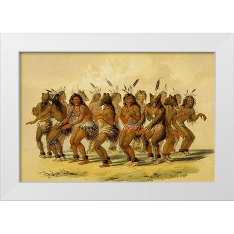 The Bear Dance White Modern Wood Framed Art Print by Catlin, George