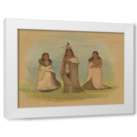 Puncah Indians, 1861 White Modern Wood Framed Art Print by Catlin, George