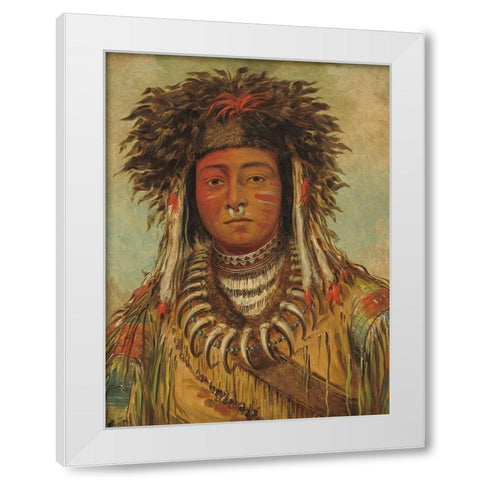 Boy Chief - Ojibbeway White Modern Wood Framed Art Print by Catlin, George