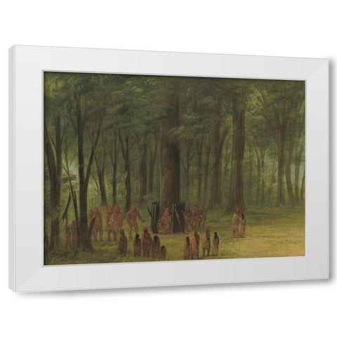 Funeral of Black Hawk - Saukie White Modern Wood Framed Art Print by Catlin, George