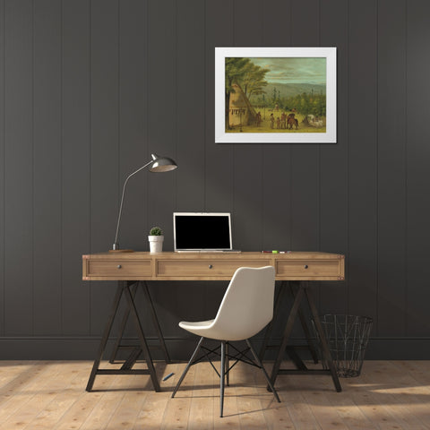 The Cheyenne Brothers Starting on Their Fall Hunt White Modern Wood Framed Art Print by Catlin, George