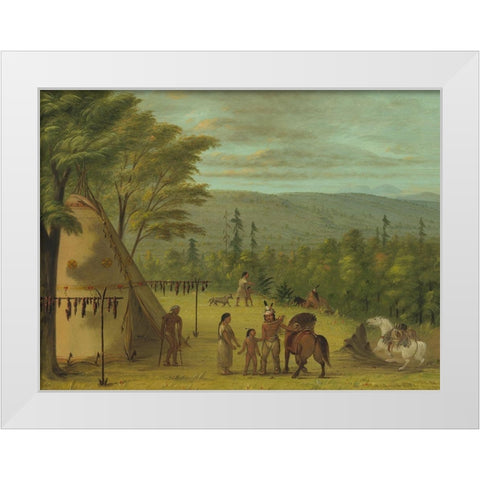The Cheyenne Brothers Starting on Their Fall Hunt White Modern Wood Framed Art Print by Catlin, George