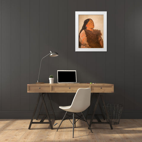 Wife of The Six White Modern Wood Framed Art Print by Catlin, George
