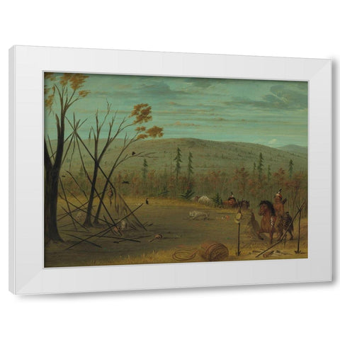 The Cheyenne Brothers Returning from Their Fall Hunt White Modern Wood Framed Art Print by Catlin, George