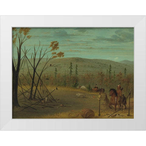 The Cheyenne Brothers Returning from Their Fall Hunt White Modern Wood Framed Art Print by Catlin, George