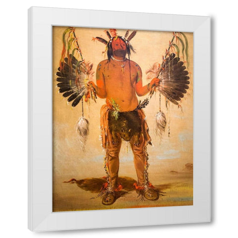 Old Bear, a Medicine Man White Modern Wood Framed Art Print by Catlin, George