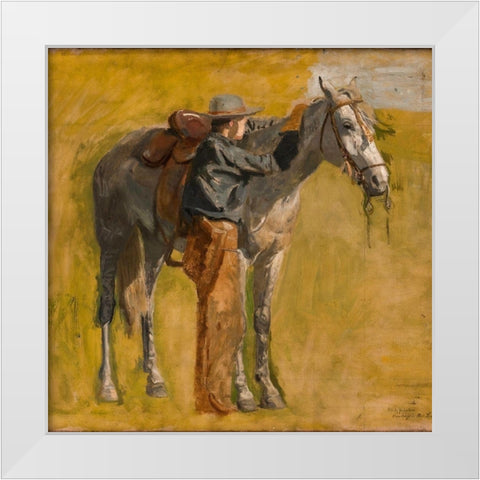 Study for Cowboys in the Badlands White Modern Wood Framed Art Print by Eakins, Thomas