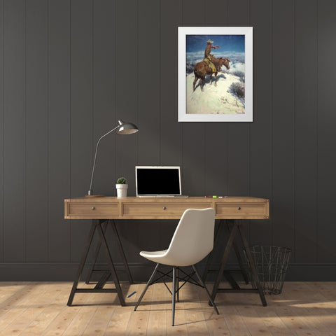 The Lonely Vigil White Modern Wood Framed Art Print by Dunton, William Herbert