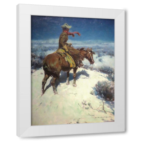 The Lonely Vigil White Modern Wood Framed Art Print by Dunton, William Herbert