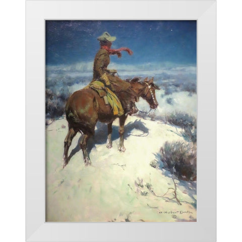 The Lonely Vigil White Modern Wood Framed Art Print by Dunton, William Herbert