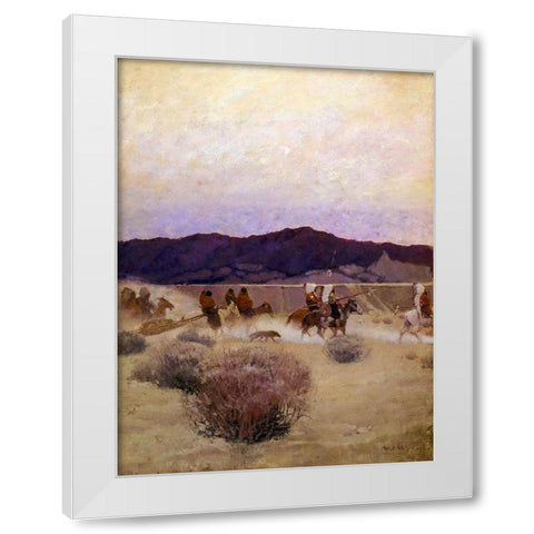 Moving Camp White Modern Wood Framed Art Print by Wyeth, N.C.