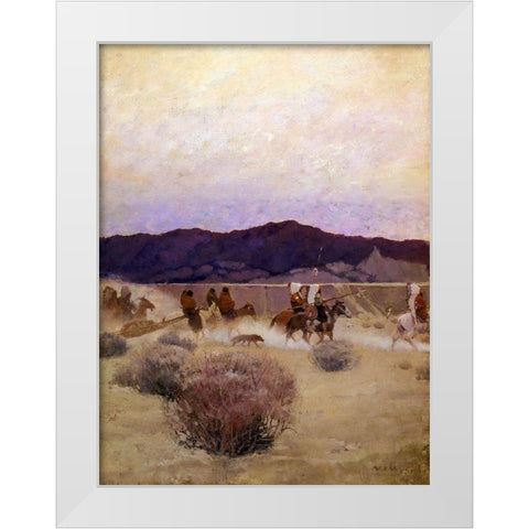 Moving Camp White Modern Wood Framed Art Print by Wyeth, N.C.