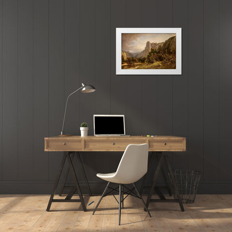 Sentinel Rock, Yosemite White Modern Wood Framed Art Print by Keith, William