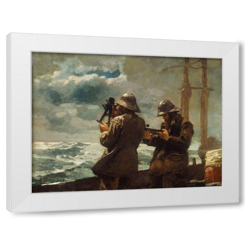 Eight Bells White Modern Wood Framed Art Print by Homer, Winslow