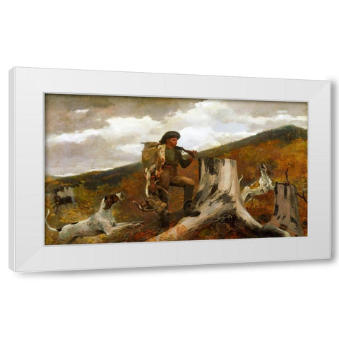 A huntsman and dogs White Modern Wood Framed Art Print by Homer, Winslow