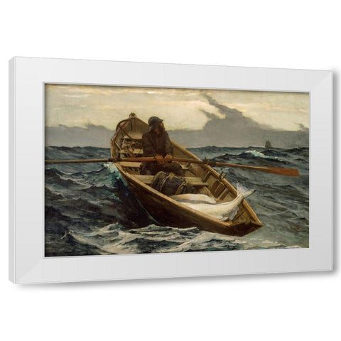 The Fog Warning White Modern Wood Framed Art Print by Homer, Winslow