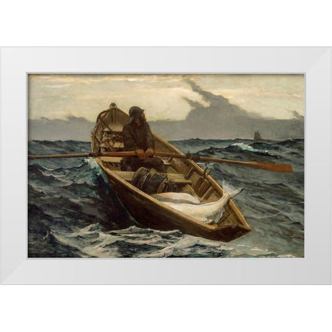The Fog Warning White Modern Wood Framed Art Print by Homer, Winslow
