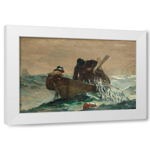 The Herring Net White Modern Wood Framed Art Print by Homer, Winslow